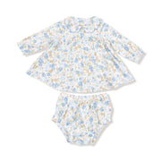Long Sleeve Petal Collar Dress And Bloomer