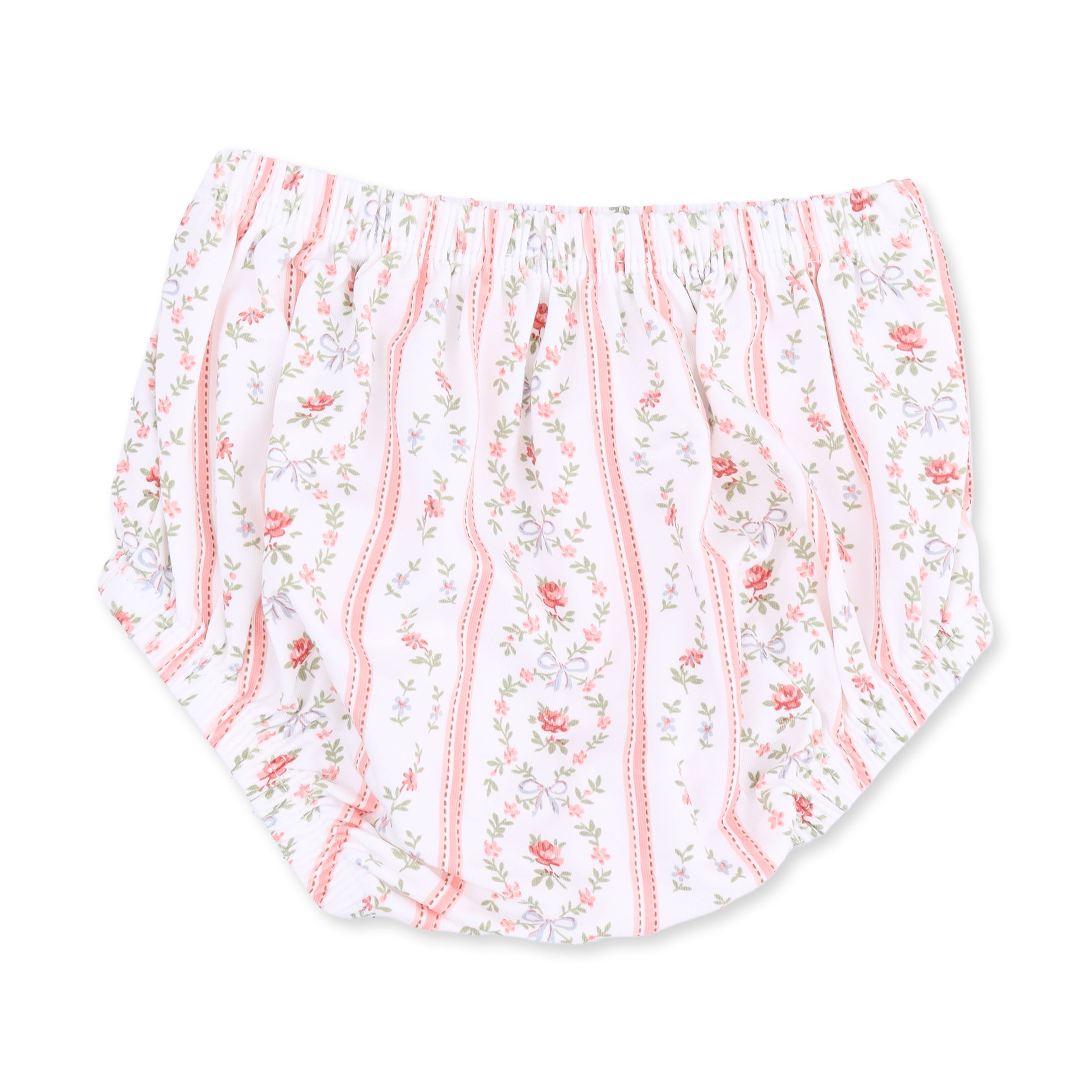 Marnie Rosebud Stripe - Long Sleeve Petal Collar Dress And Bloomer
