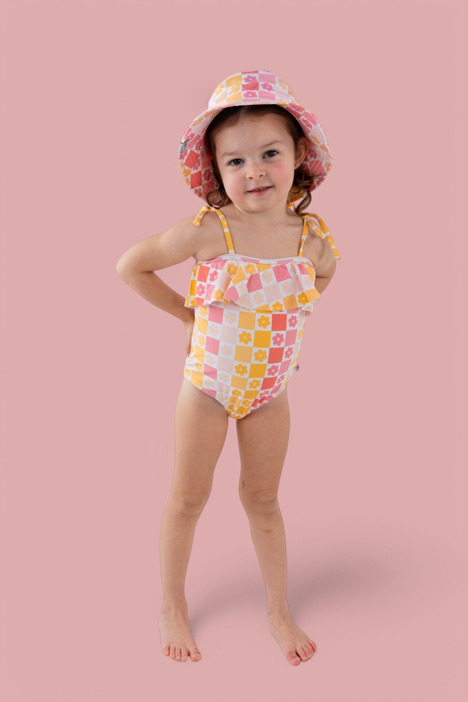 Summer Sunset Checkers Dream One Piece Swim Suit