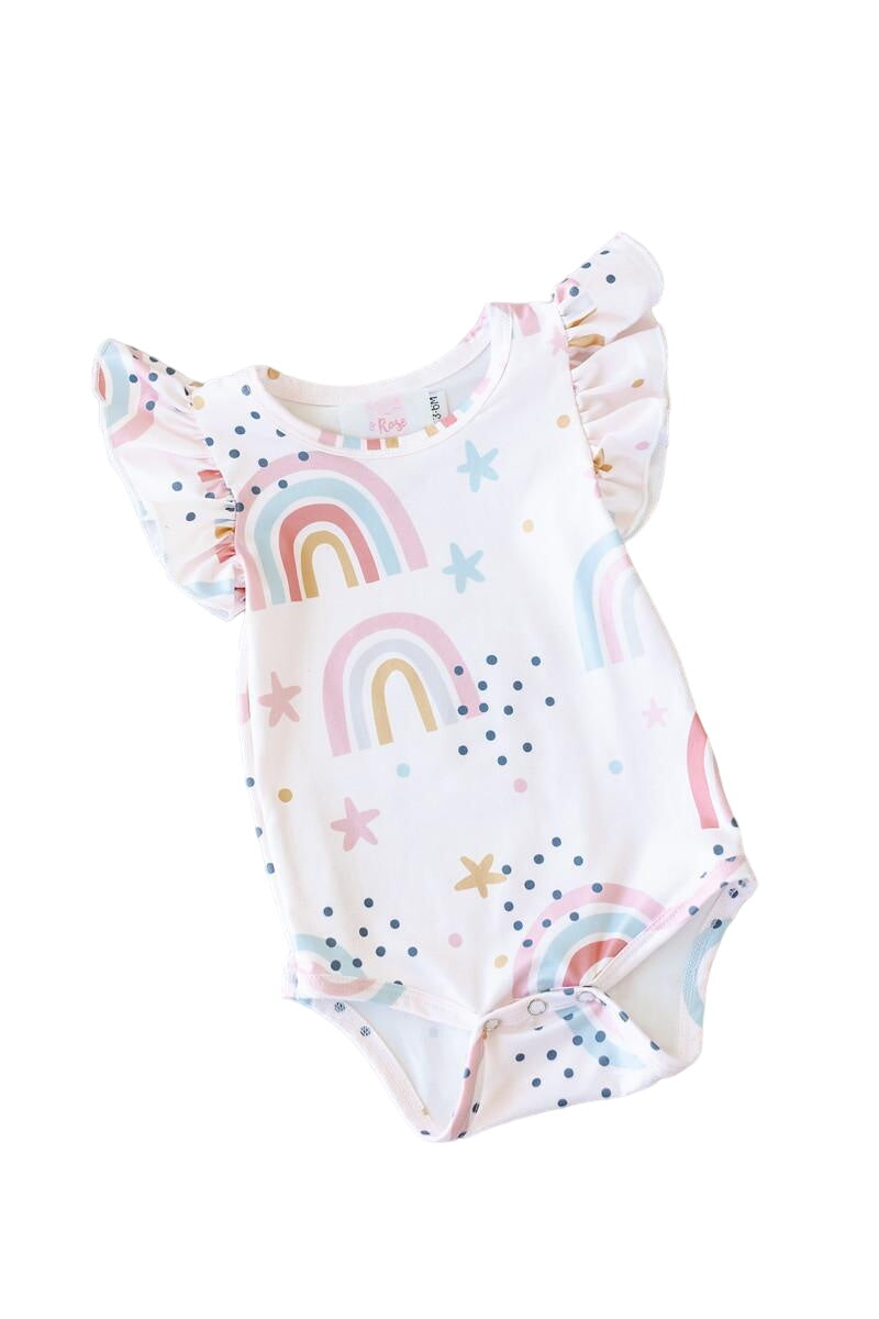 Over The Rainbow S/s Flutter Bodysuit