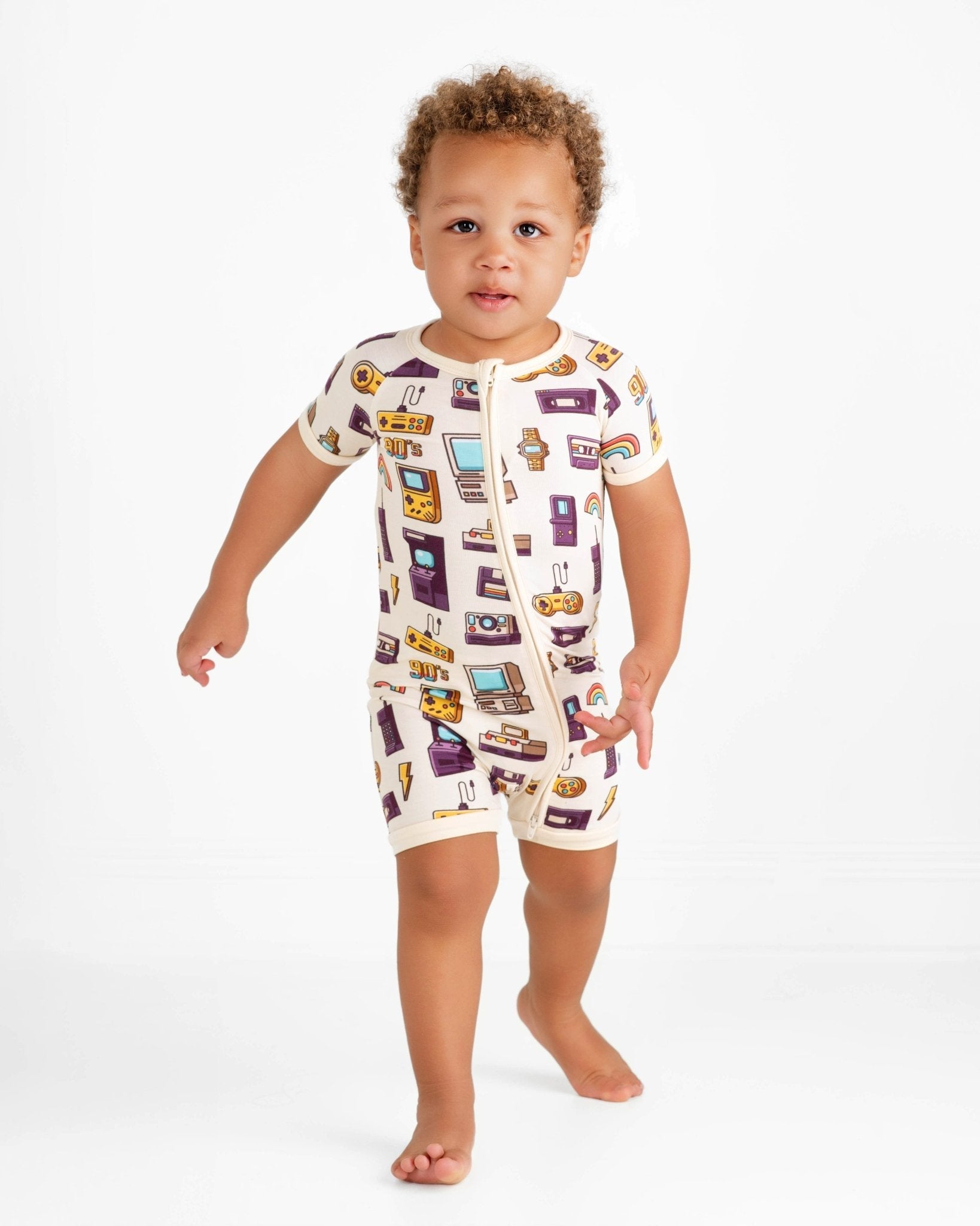 90's Retro Short Sleeve Romper