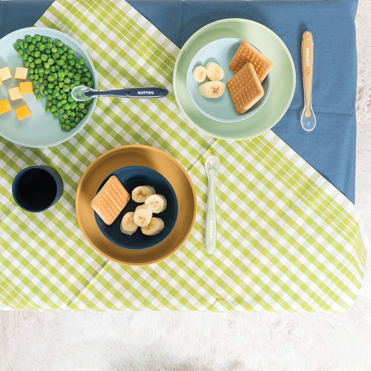 Nattou Silicone Children Tableware Set Of 4 Pieces
