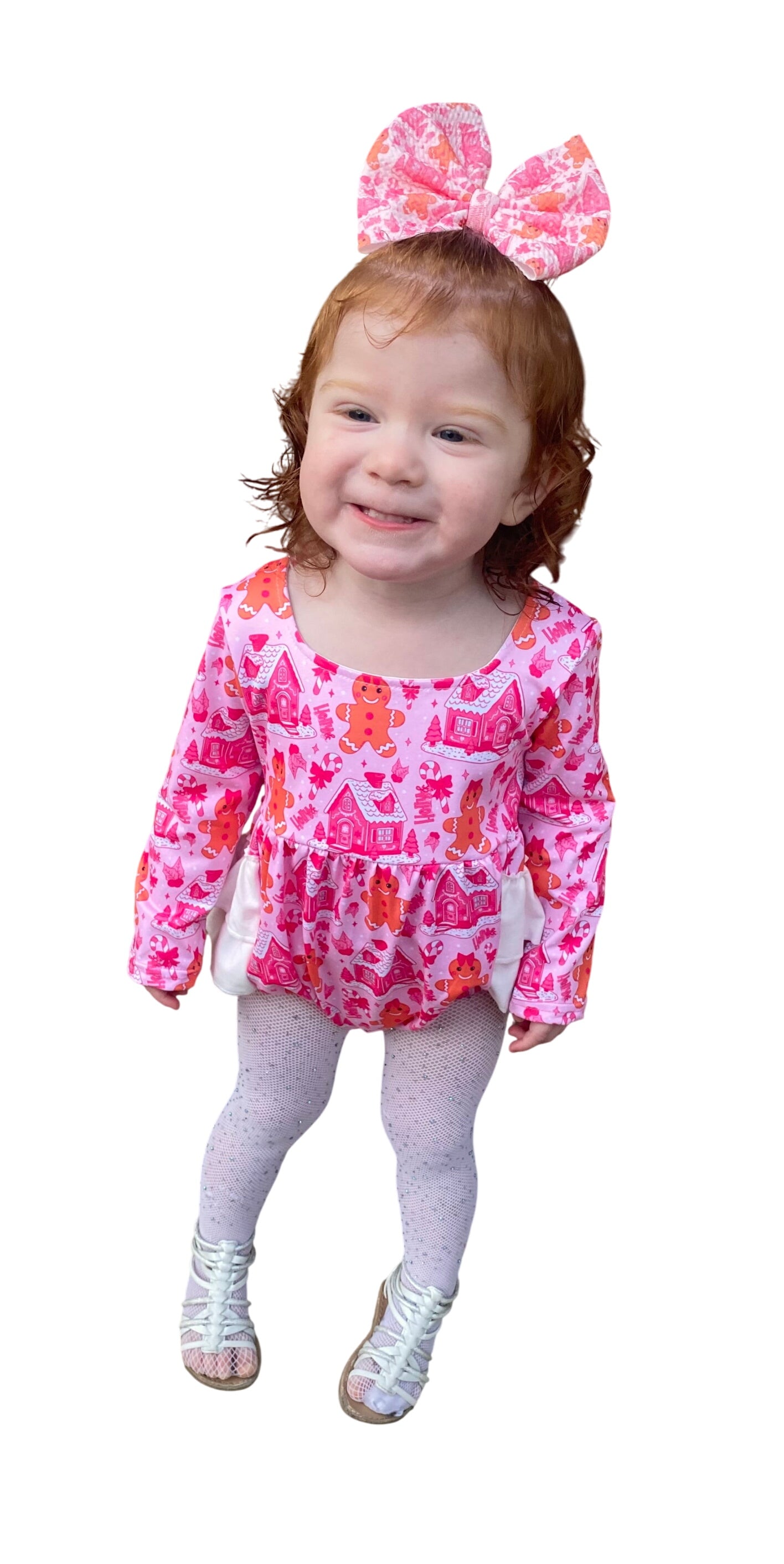 Jolly Gingerbread Ruffle Romper