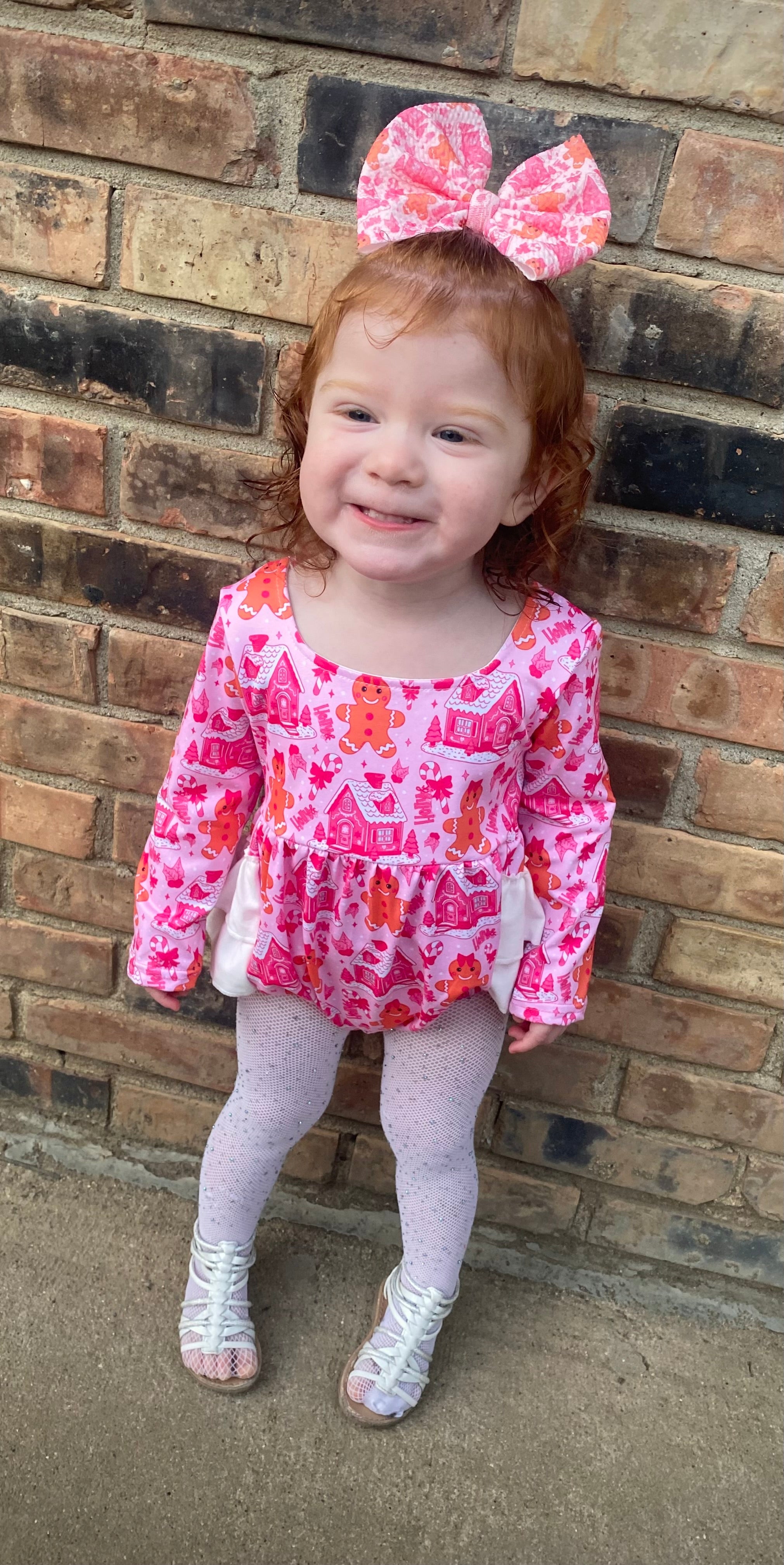 Jolly Gingerbread Ruffle Romper