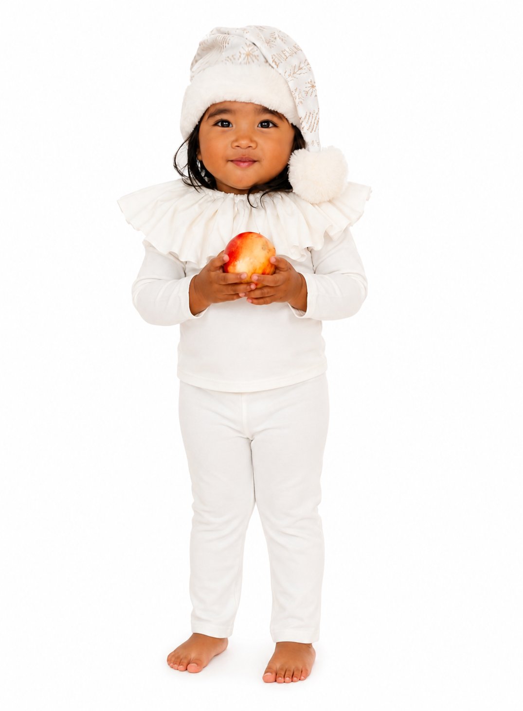 White Holiday Elf Pajama Costume