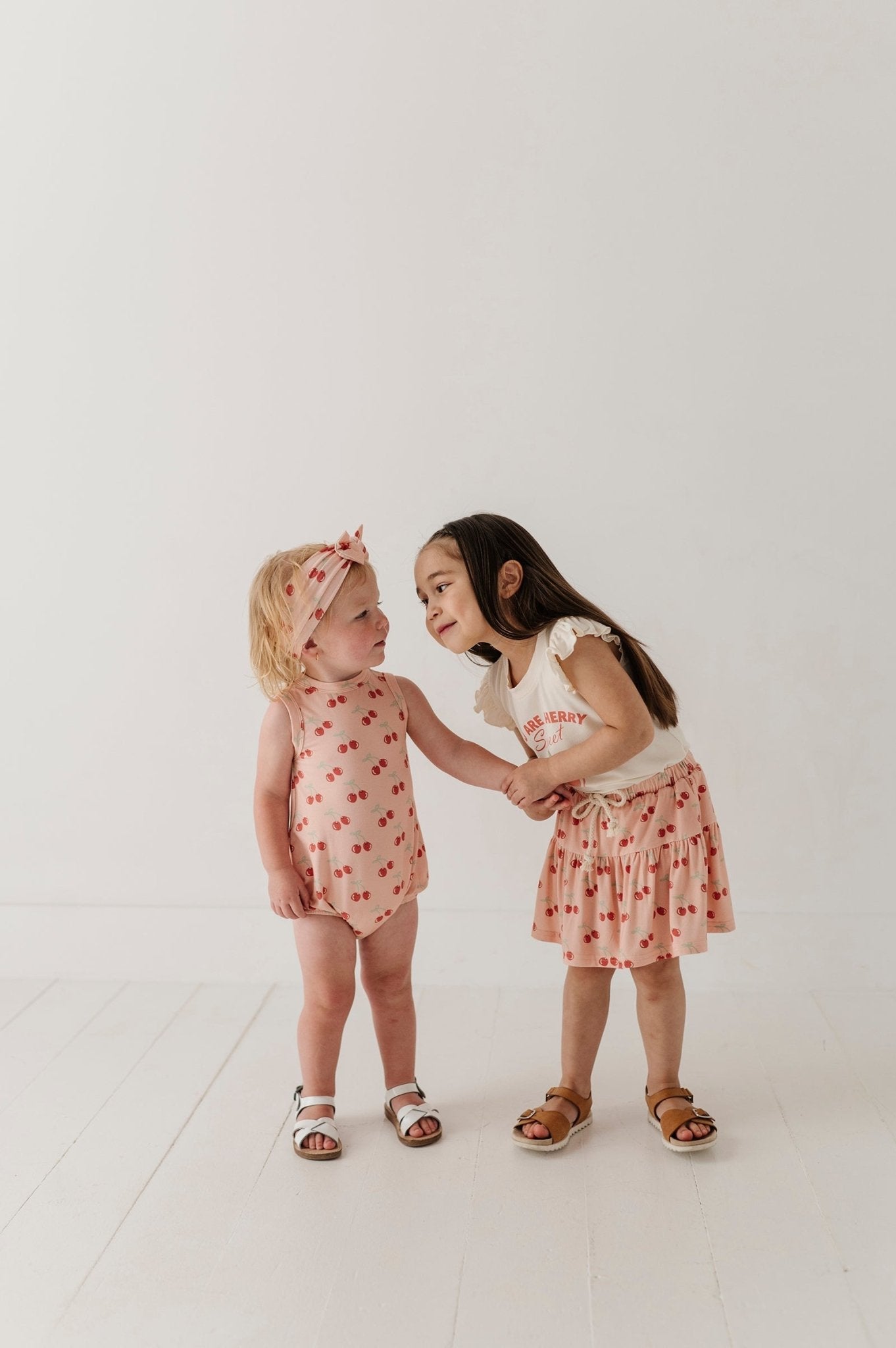 Baby Girl Bubble Bodysuit Set In Cherries