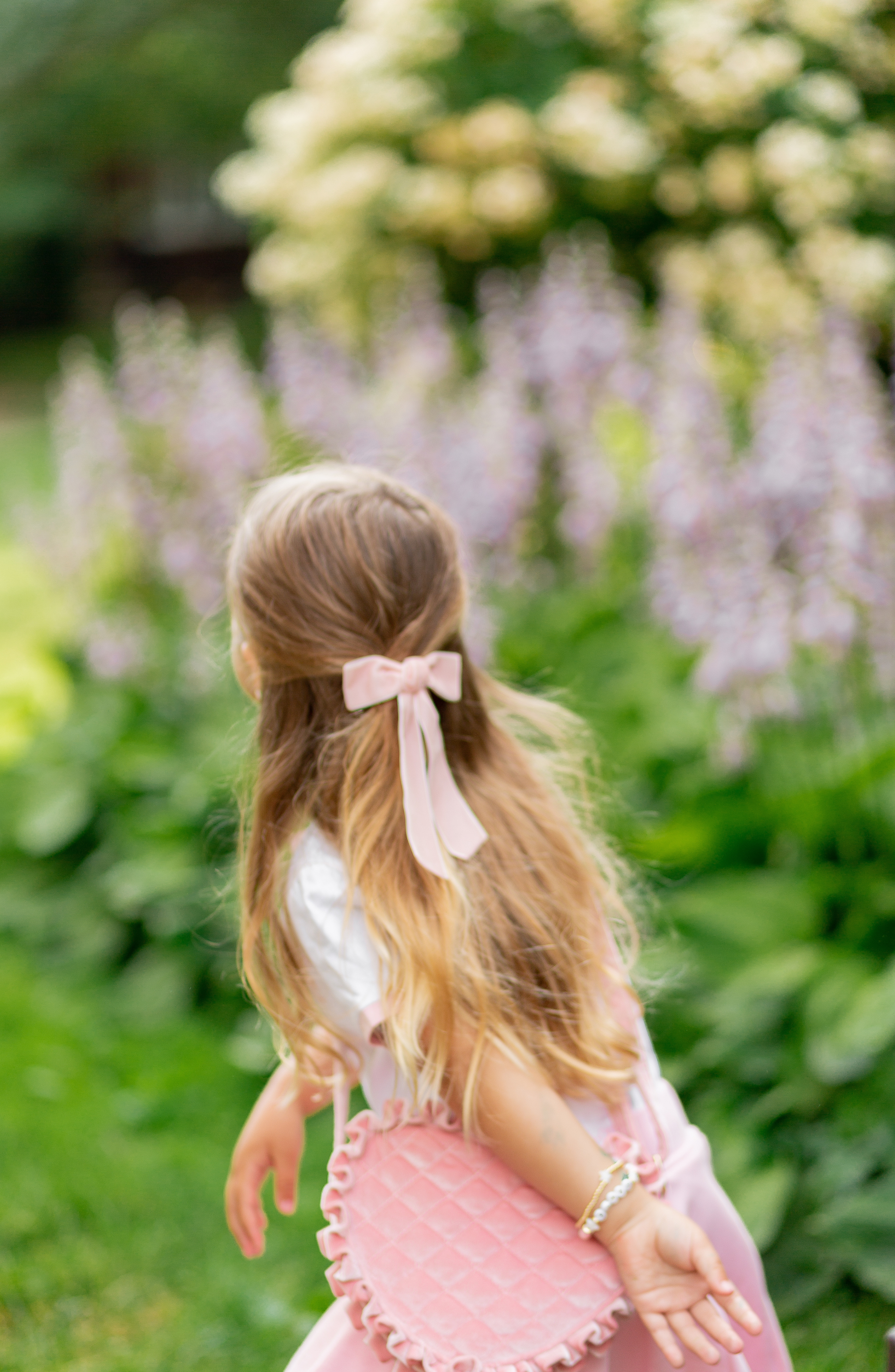 Velvet Long-tailed Bow Barrette
