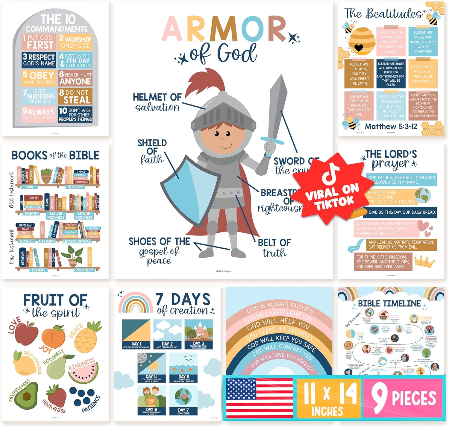 Bible Learning Kit, Boho 9 Poster Pack