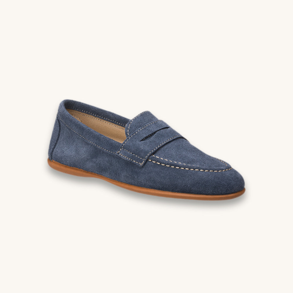 Suede Penny Loafer Denim