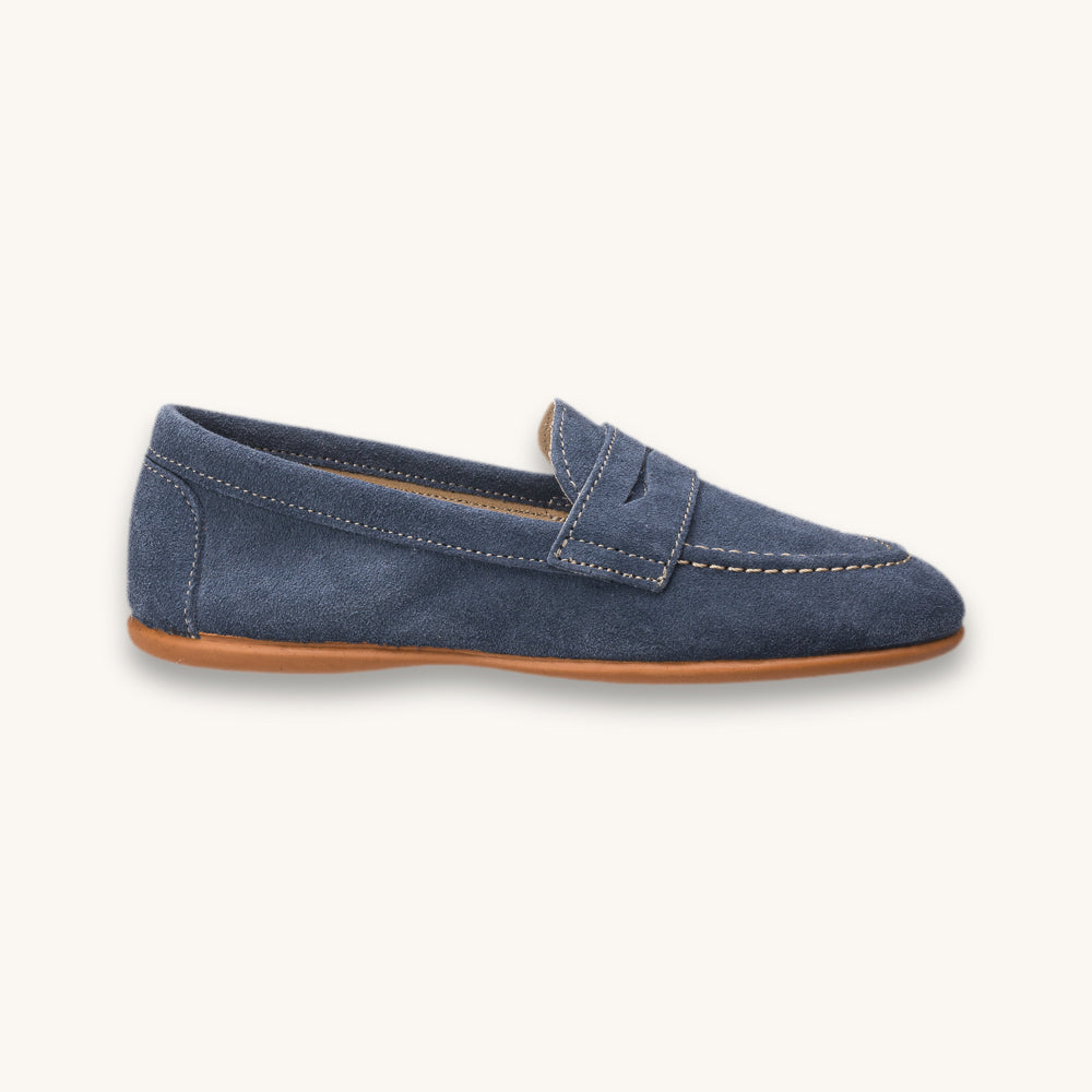 Suede Penny Loafer Denim