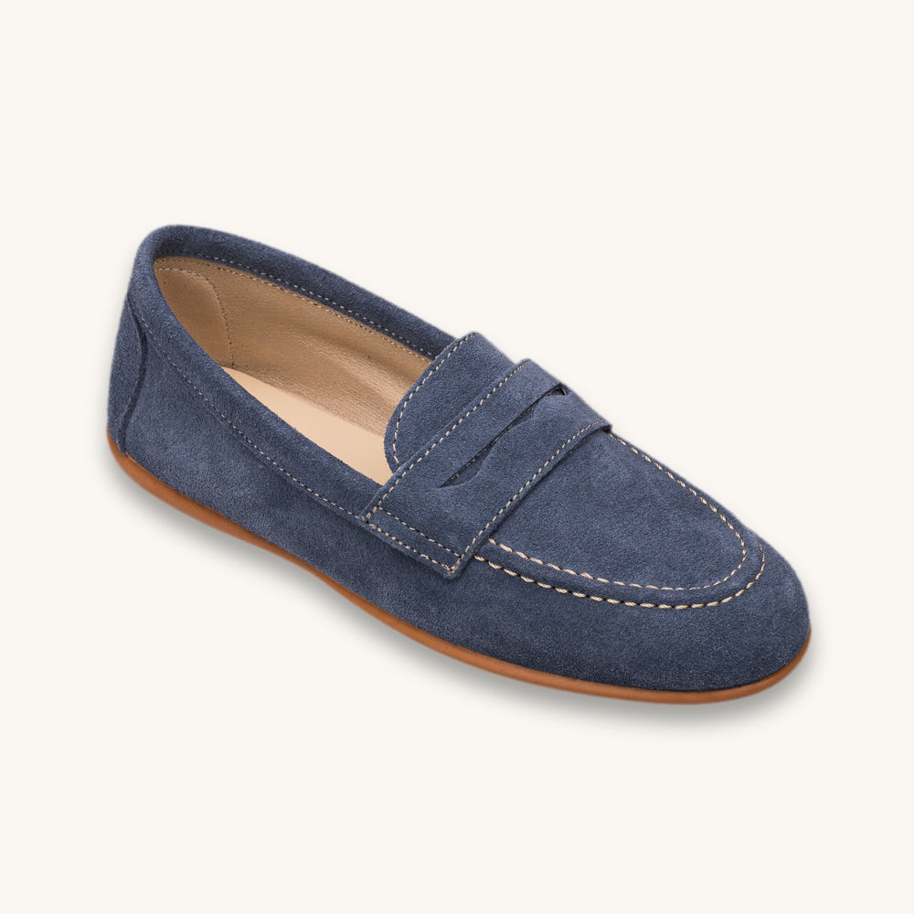 Suede Penny Loafer Denim