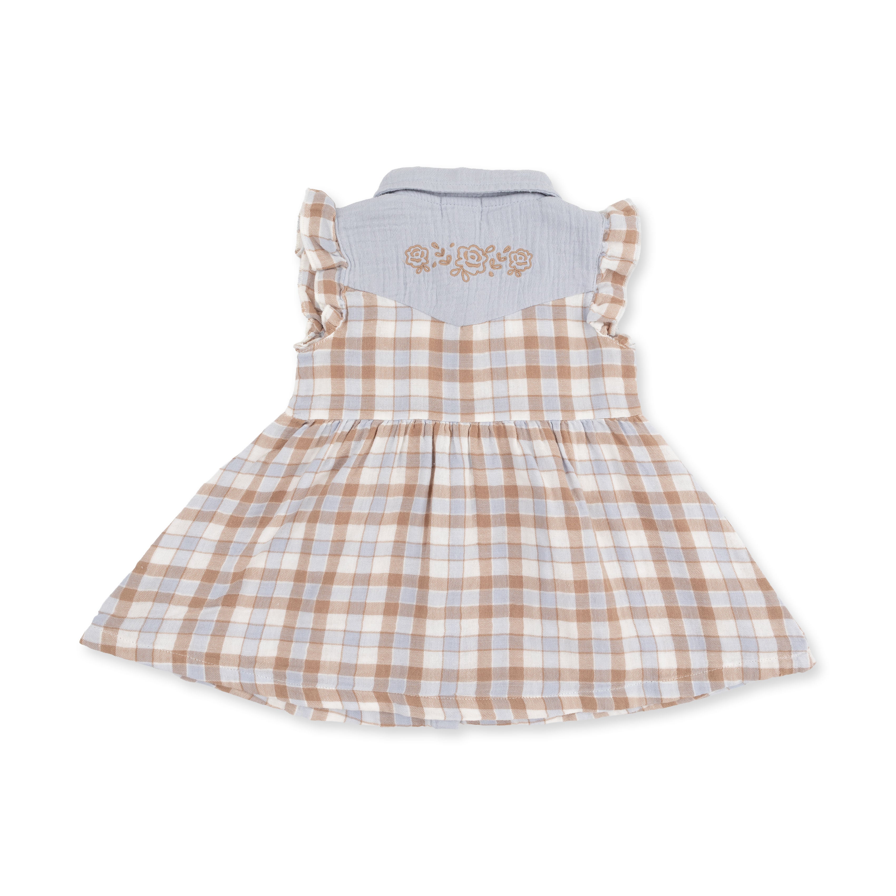 Western Plaid - Western Pearl Snap Dress And Bloomer
