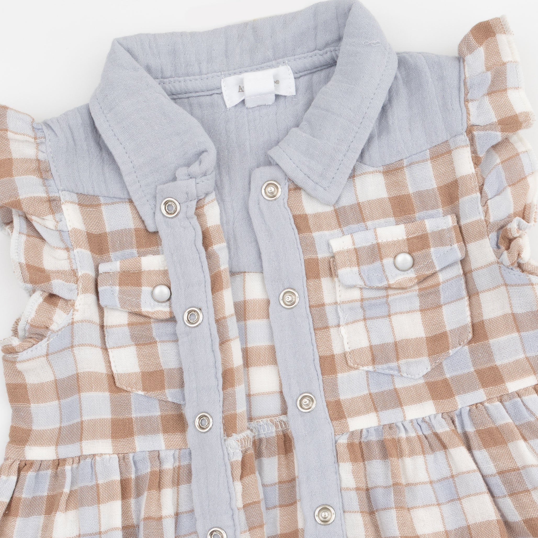 Western Plaid - Western Pearl Snap Dress And Bloomer