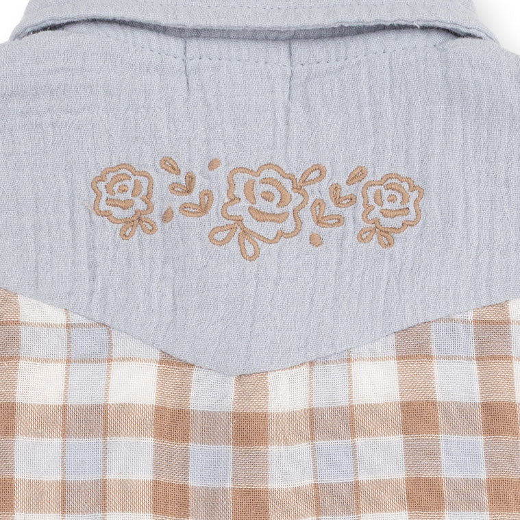 Western Plaid - Western Pearl Snap Dress And Bloomer