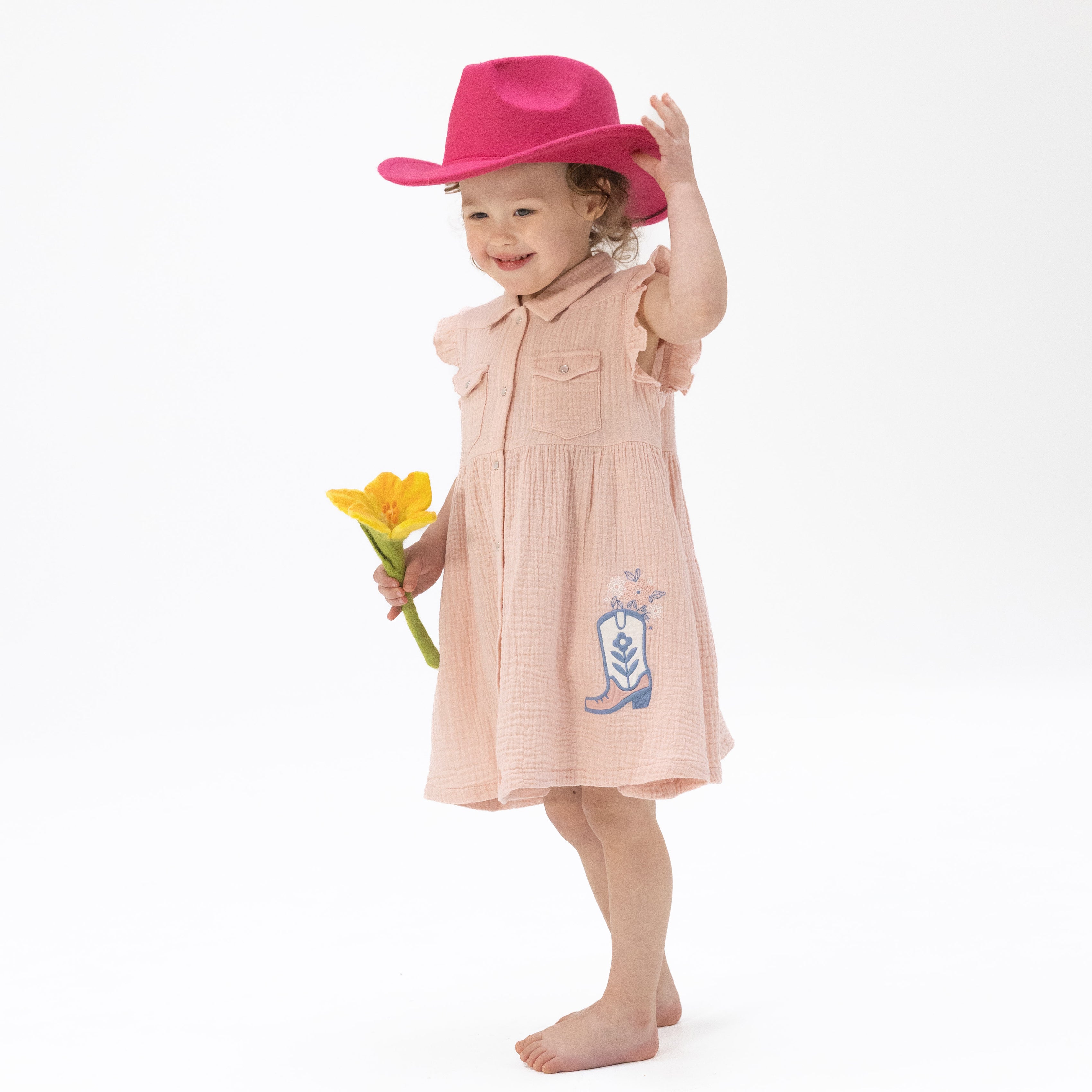 Yee Haw Cowgirl - Western Pearl Snap Dress & Bloomer