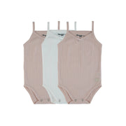 Ribbed Mauve + White (three Pack)