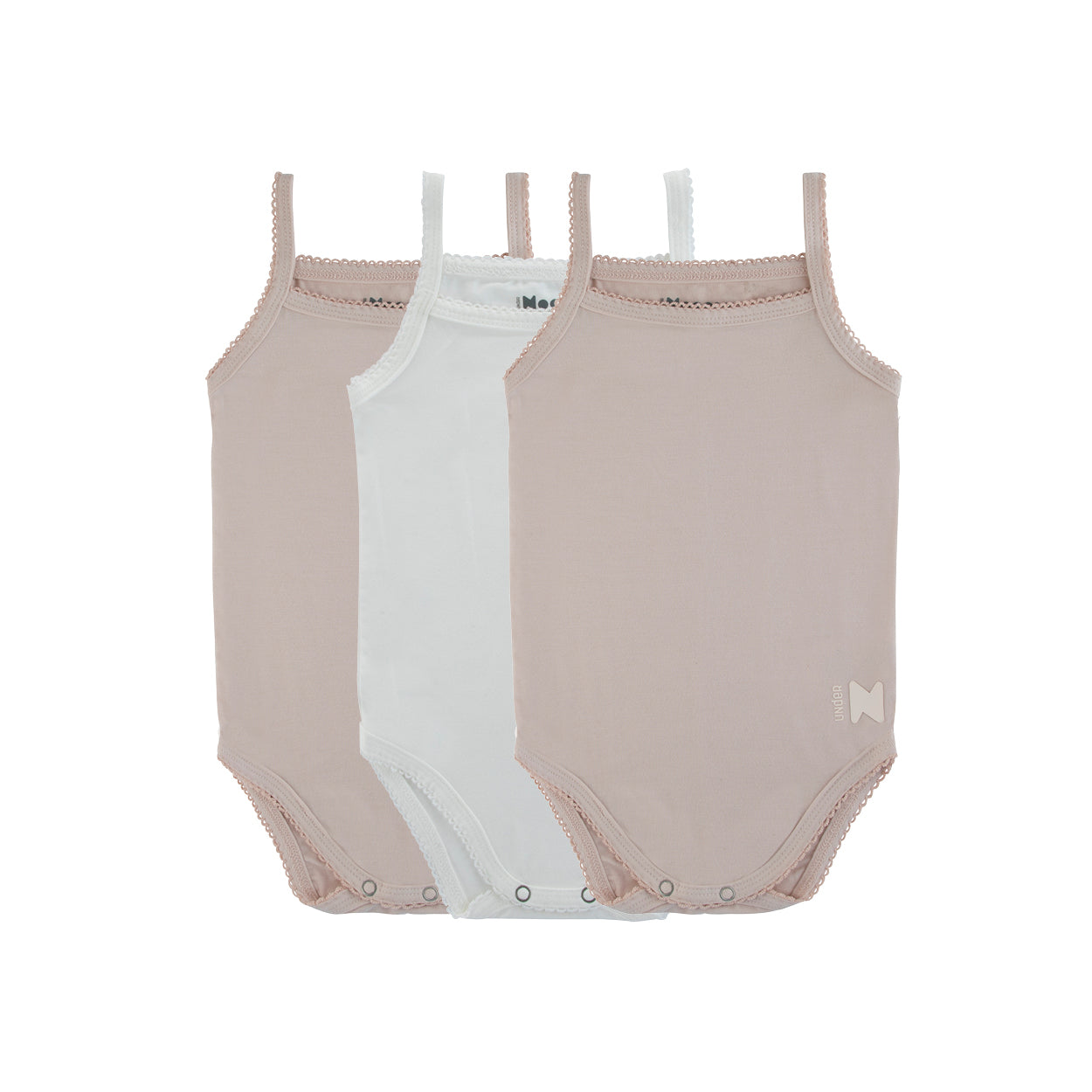 Bamboo Cotton Mauve + White (three Pack)