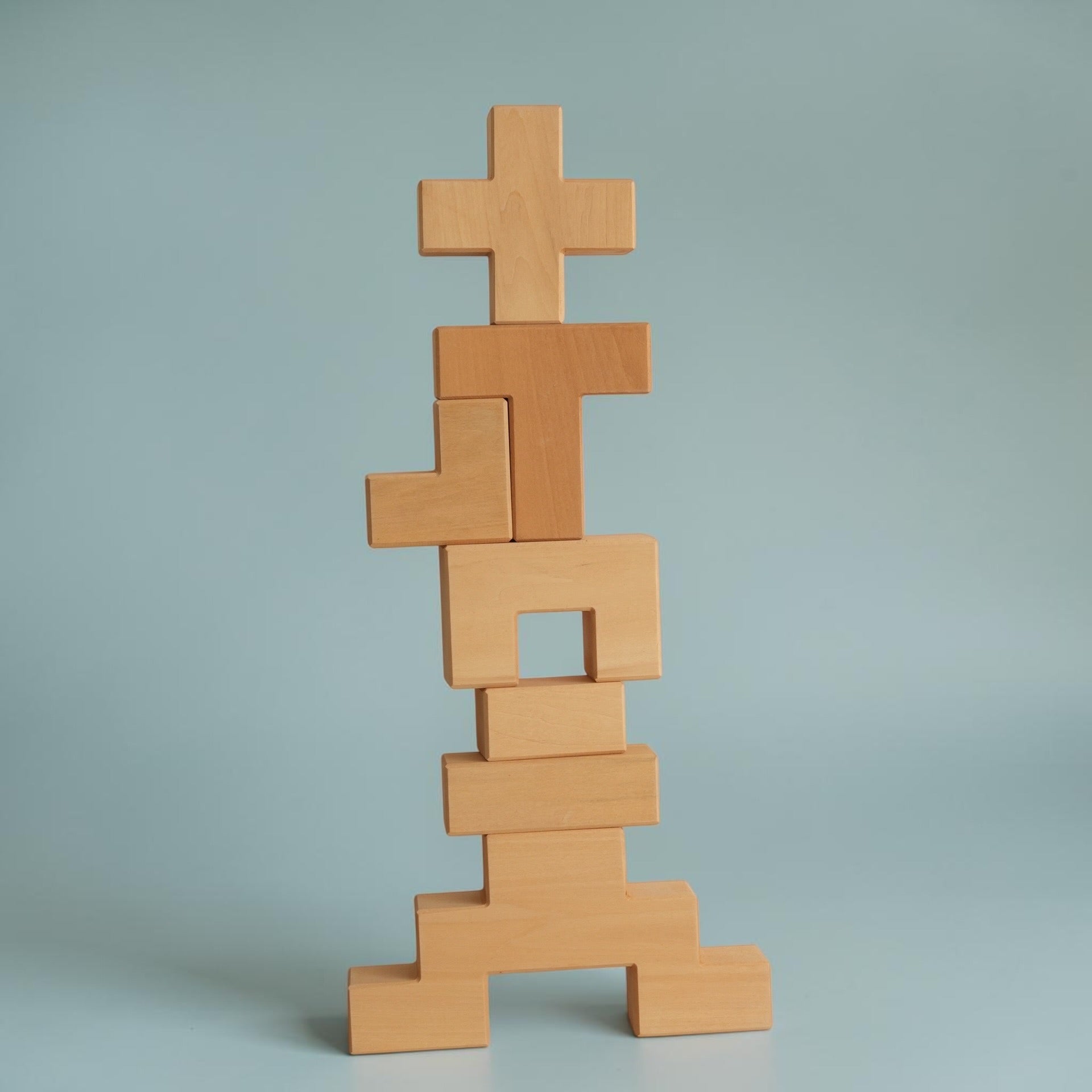 19 Pcs Wooden Stairway Building Blocks Set