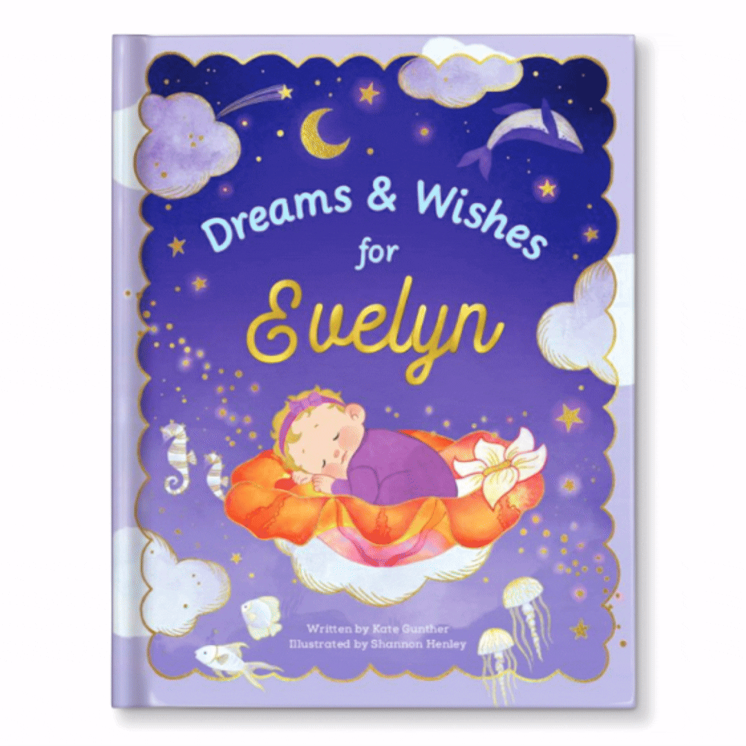 Dreams and Wishes for Baby Personalized Book Gold Foil Edition