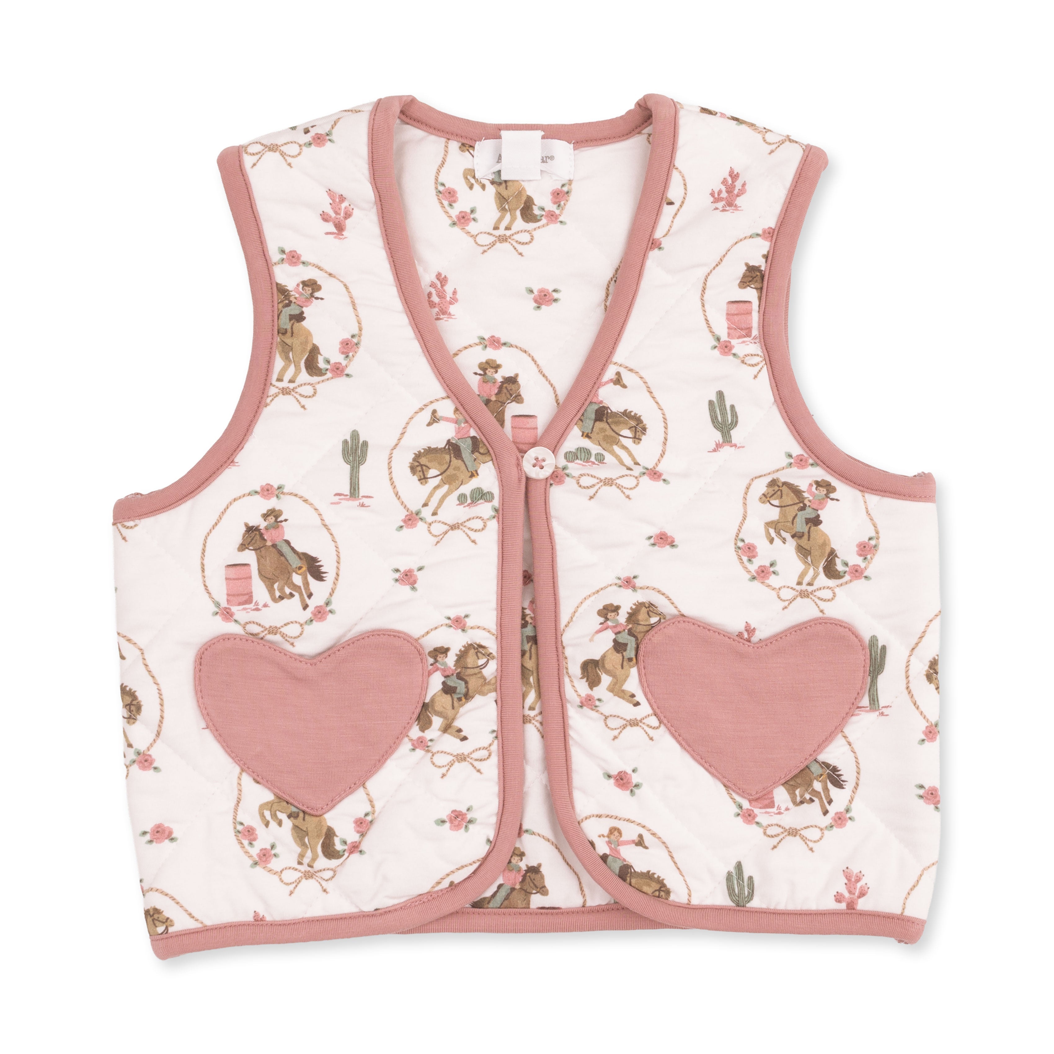 Cowgirl Cameos - Quilted Vest With Heart Pockets