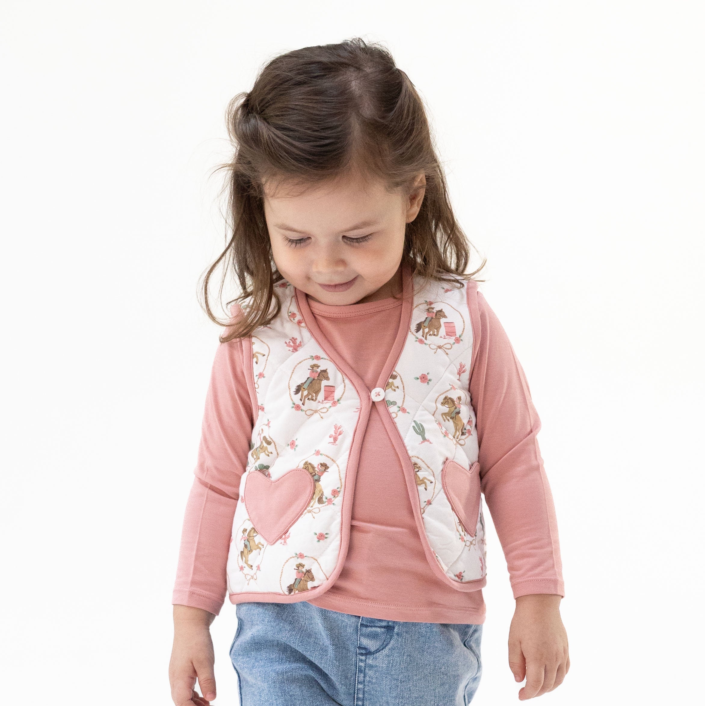 Cowgirl Cameos - Quilted Vest With Heart Pockets