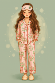 Ribbon & Holly (women's Long Sleeve Pj)
