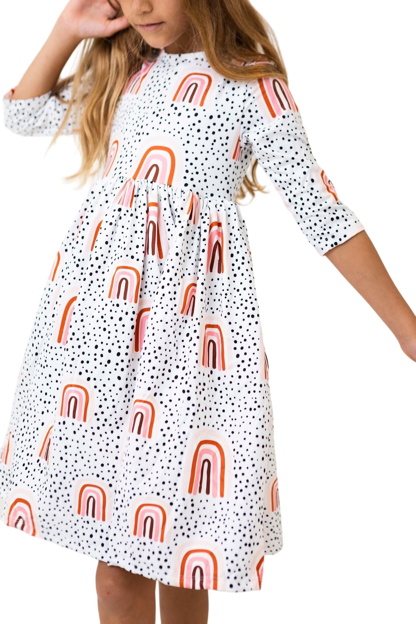 Peach Rainbow Twirl Dress