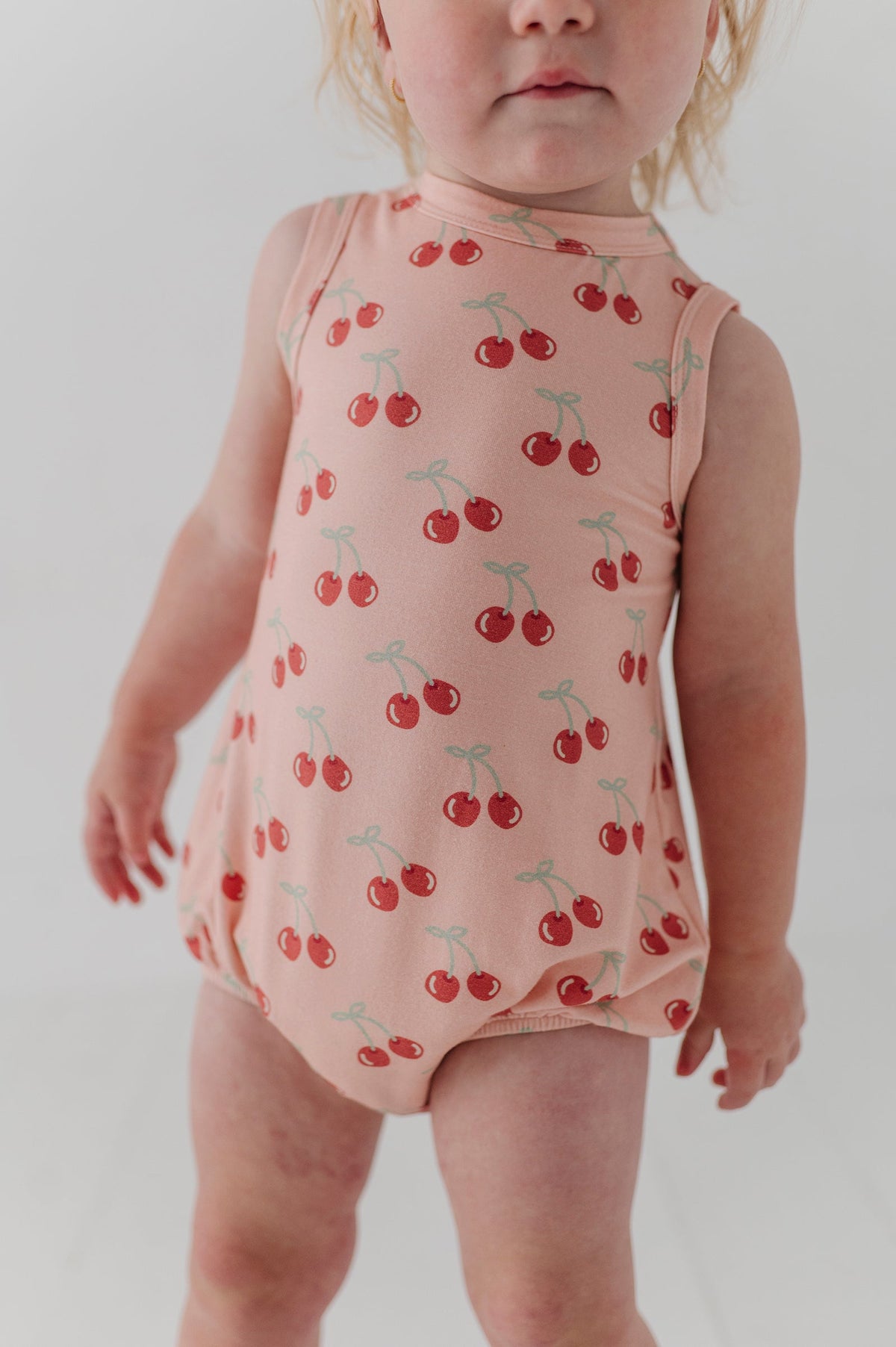 Baby Girl Bubble Bodysuit Set In Cherries