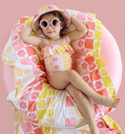 Summer Sunset Checkers Dream One Piece Swim Suit