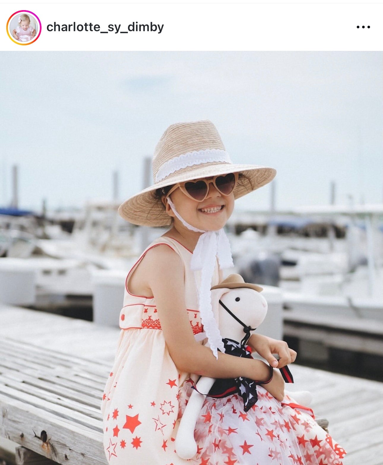Petunia Girl's Sun Hat - Long French Blue Grosgrain Ribbon With Wood Nautical Toggle