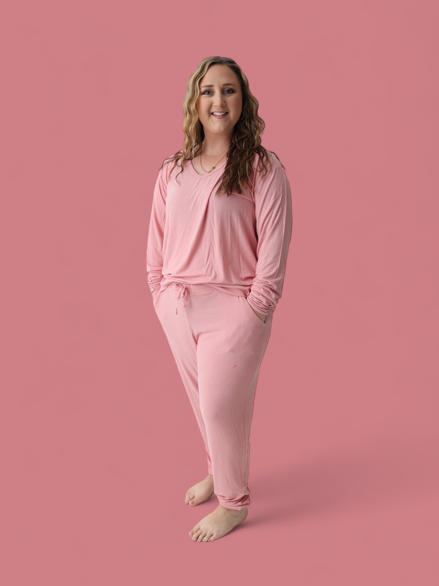 Mauve Rib Women’s Jogger Dream Set