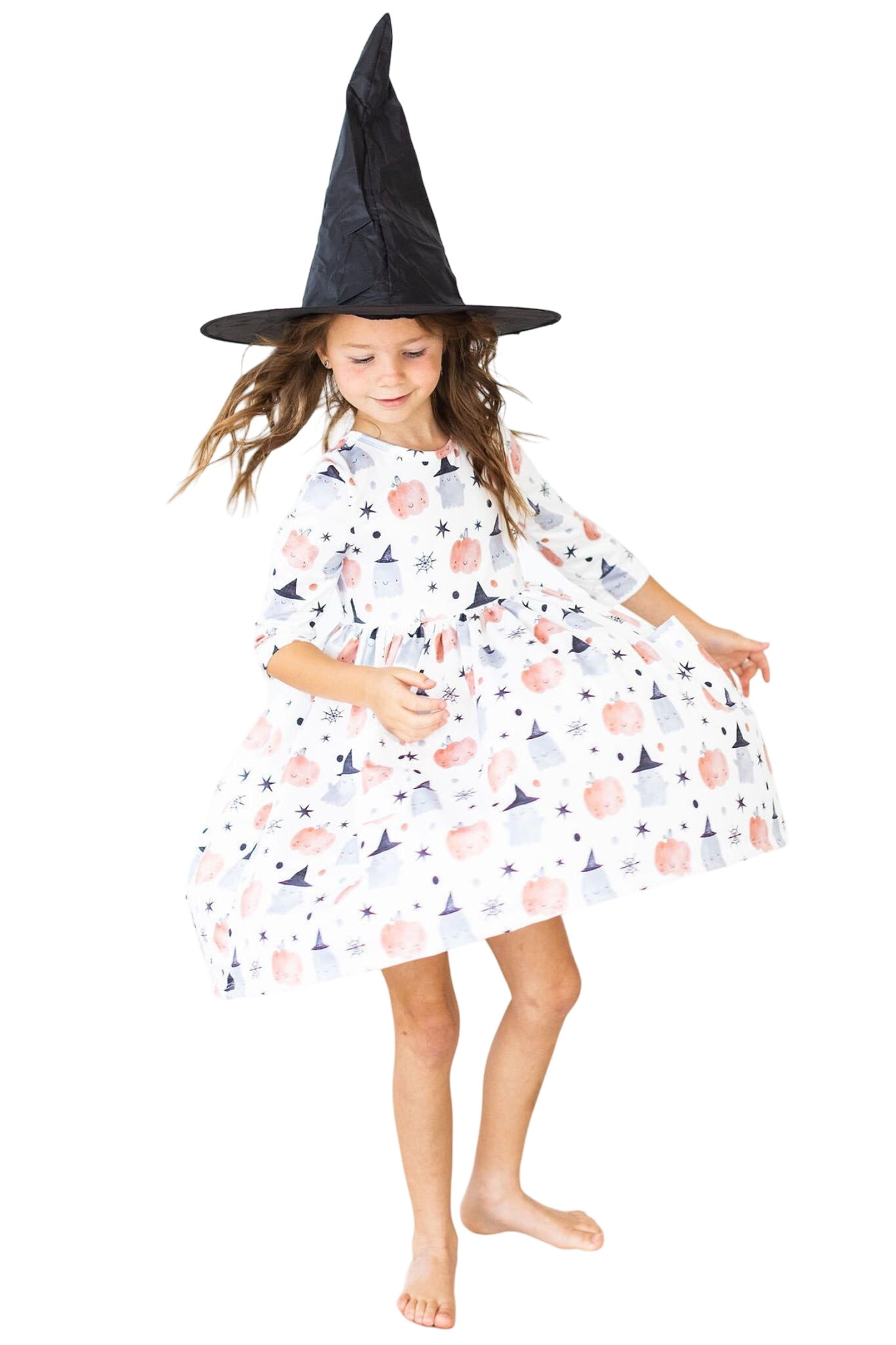 Peek-a-boo 3/4 Sleeve Pocket Twirl Dress