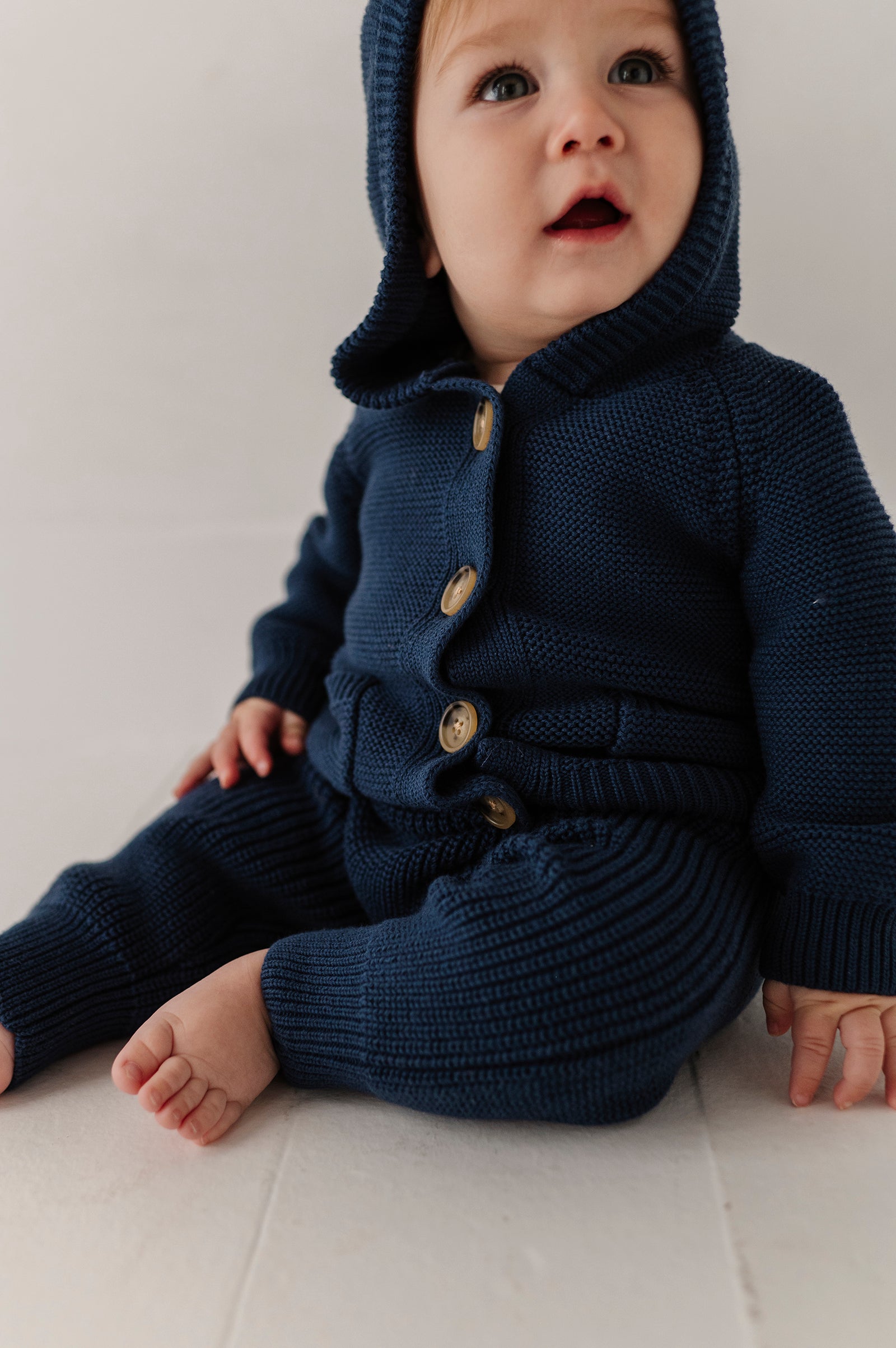 Baby Boy Knit Pants In Navy