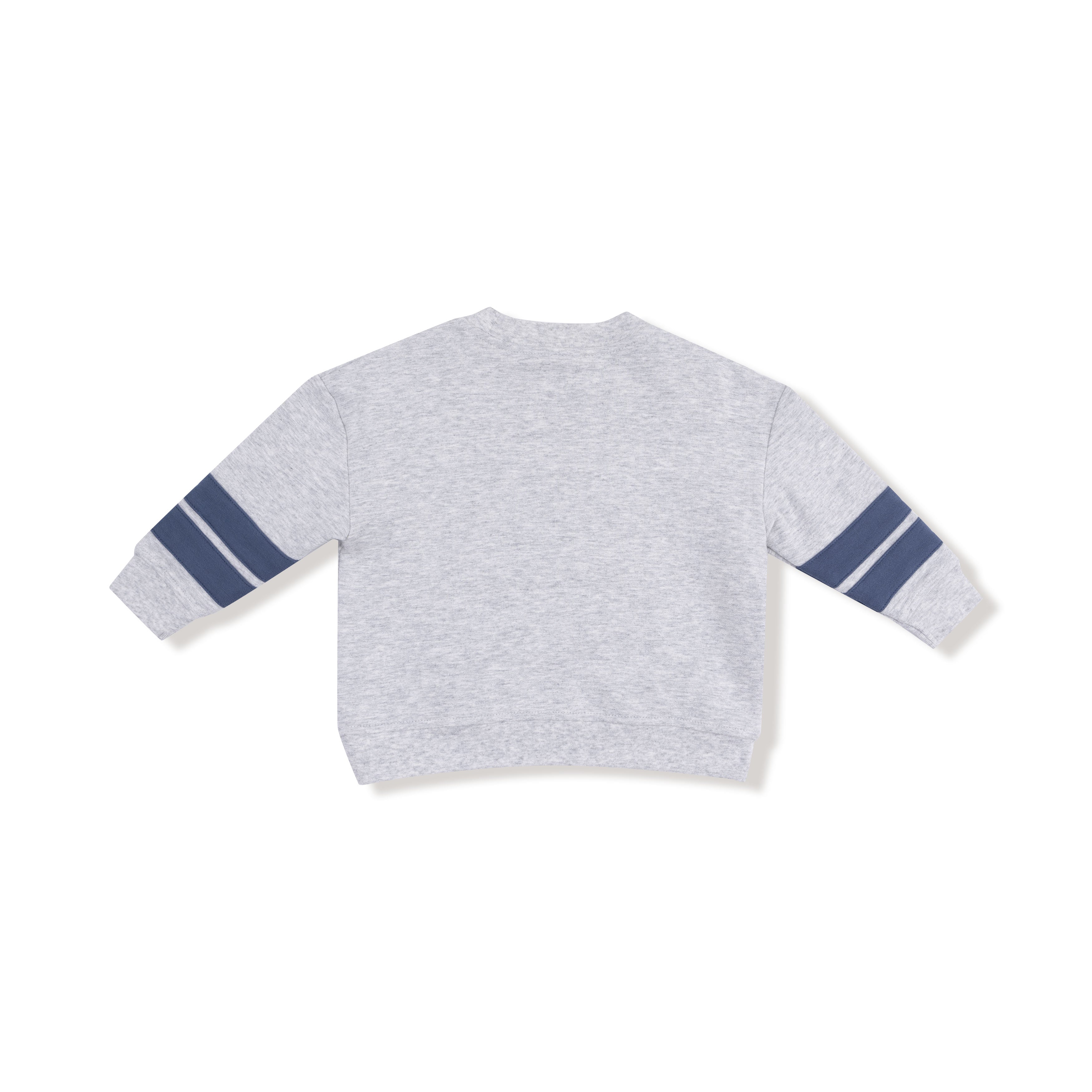 Cozy Drop Sleeve Sweatshirt With Varsity Stripes