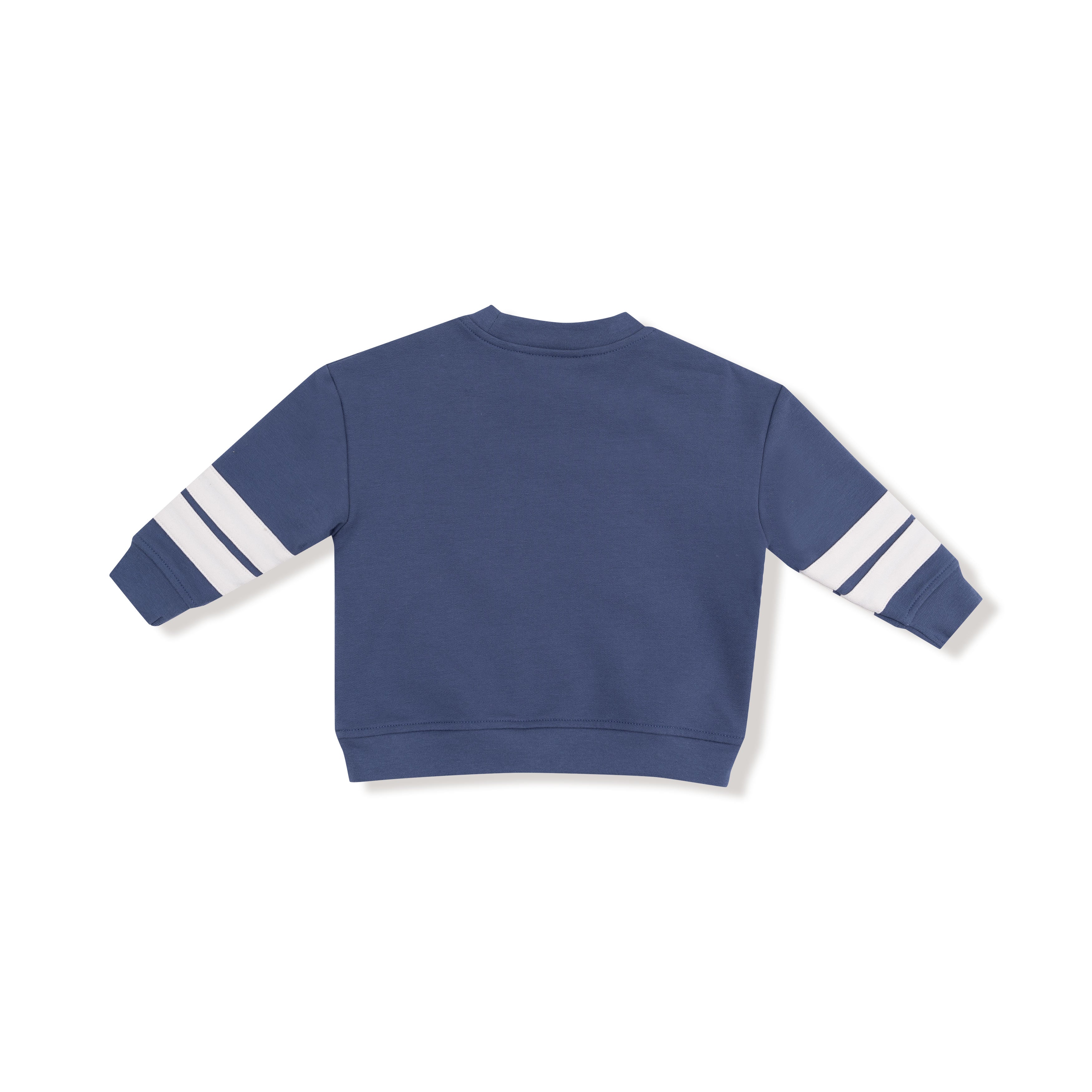 Cozy Drop Sleeve Sweatshirt With Varsity Stripes