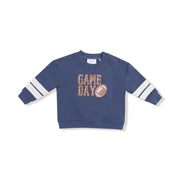 Cozy Drop Sleeve Sweatshirt With Varsity Stripes