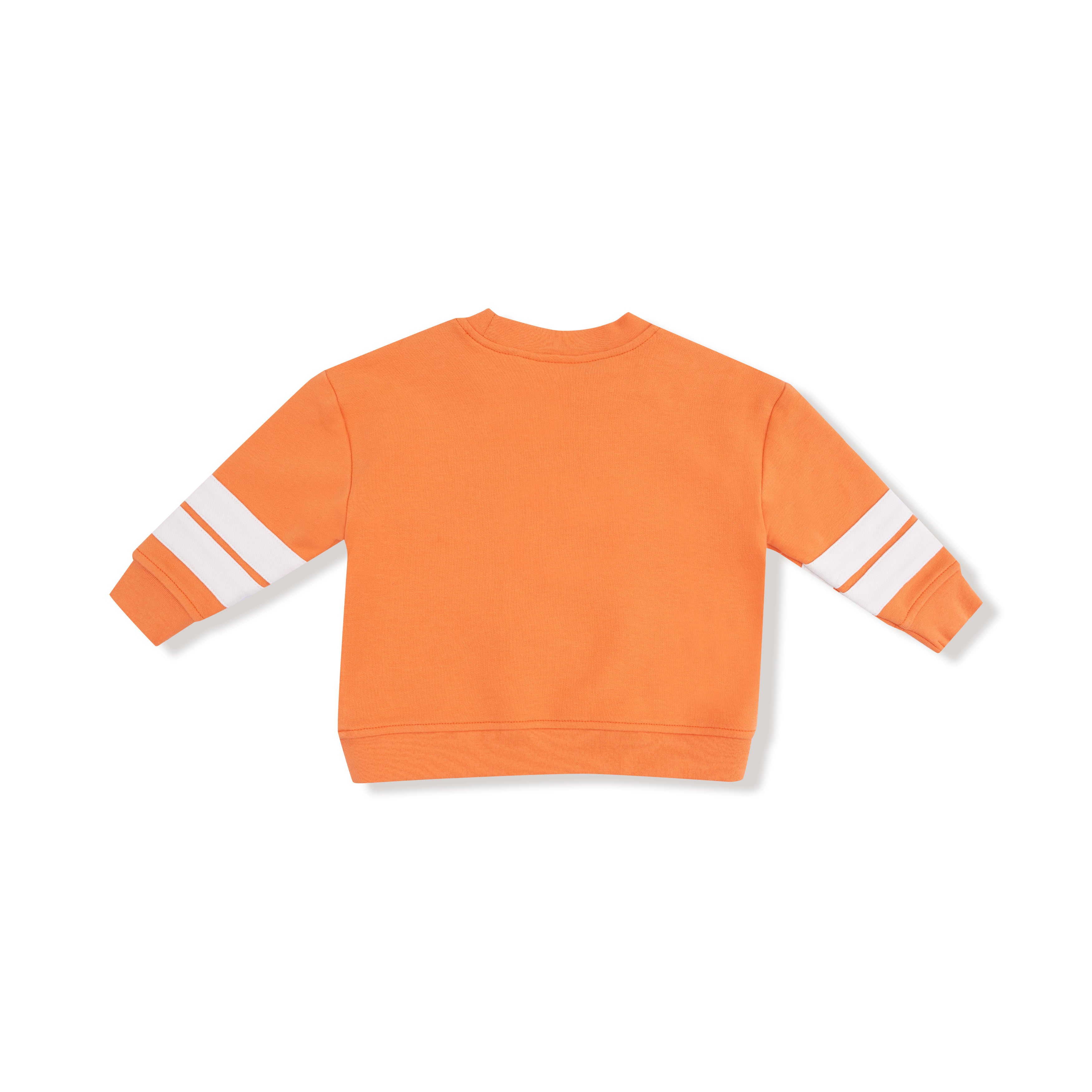 Cozy Drop Sleeve Sweatshirt With Varsity Stripes