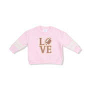 Cozy Drop Sleeve Sweatshirt With Varsity Stripes