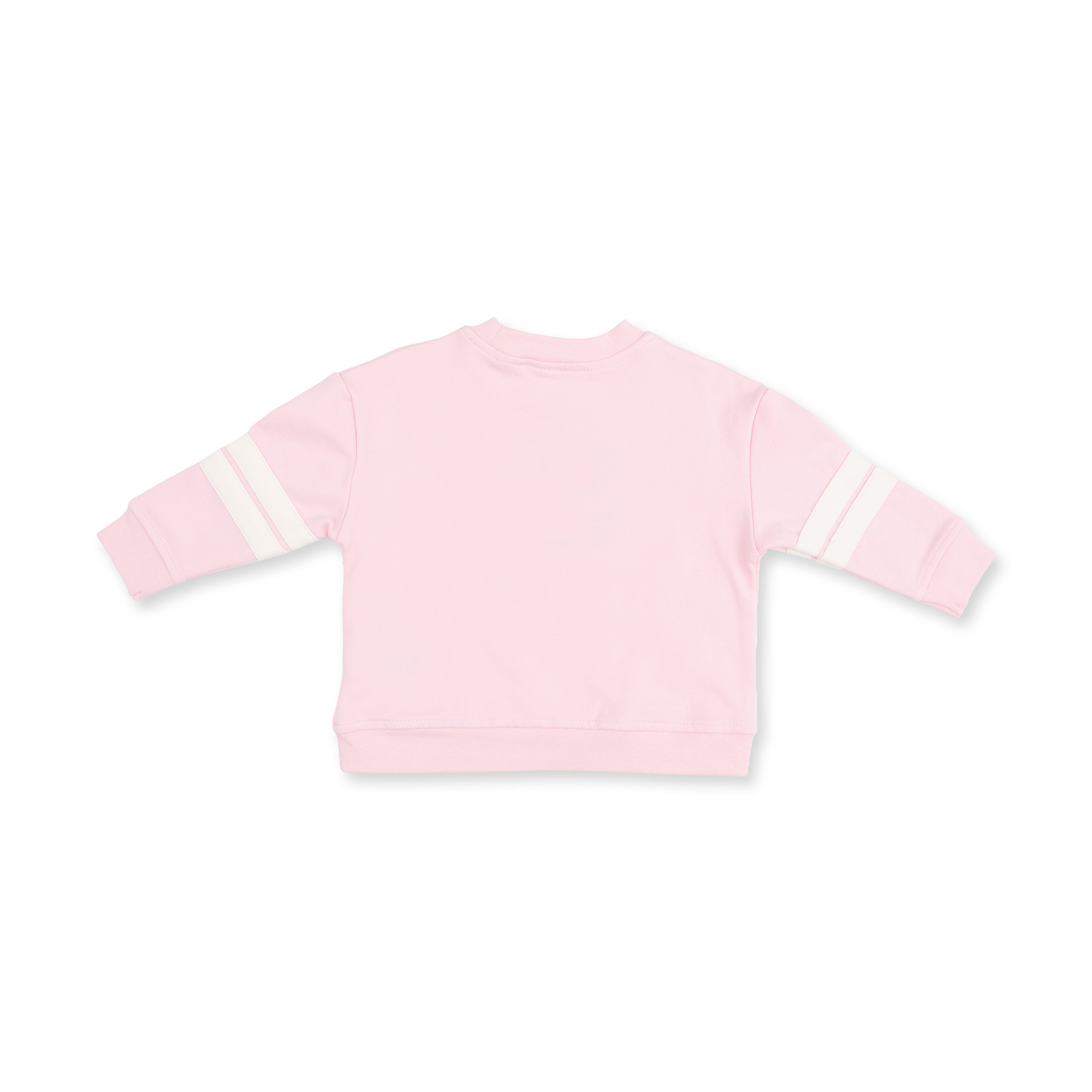 Football Helmets Pink - Drop Sleeve Sweatshirt With Varsity Stripes