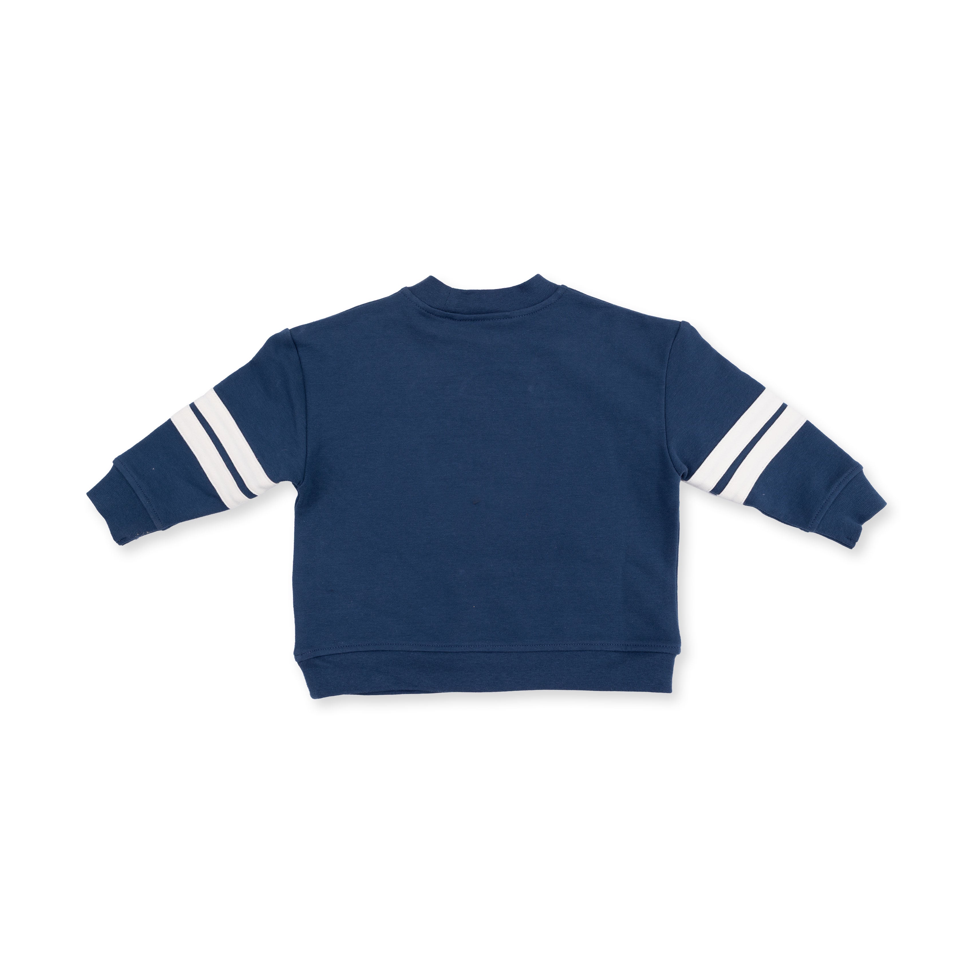 Football Helmets - Drop Sleeve Sweatshirt With Varsity Stripes Blue Helmet