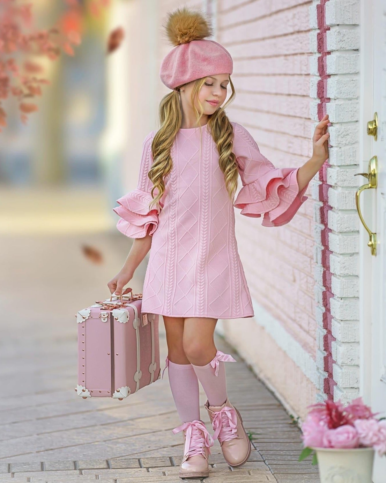 Best Pick Pink Tiered Sleeve Dress