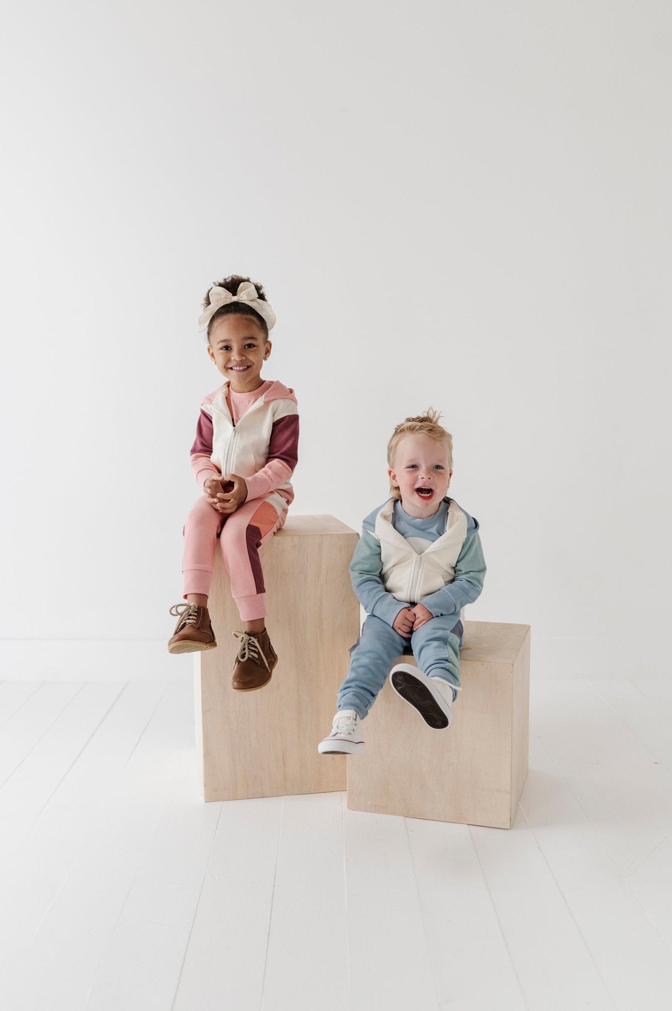 Girls Long Sleeve Track Set In Mellow Rose