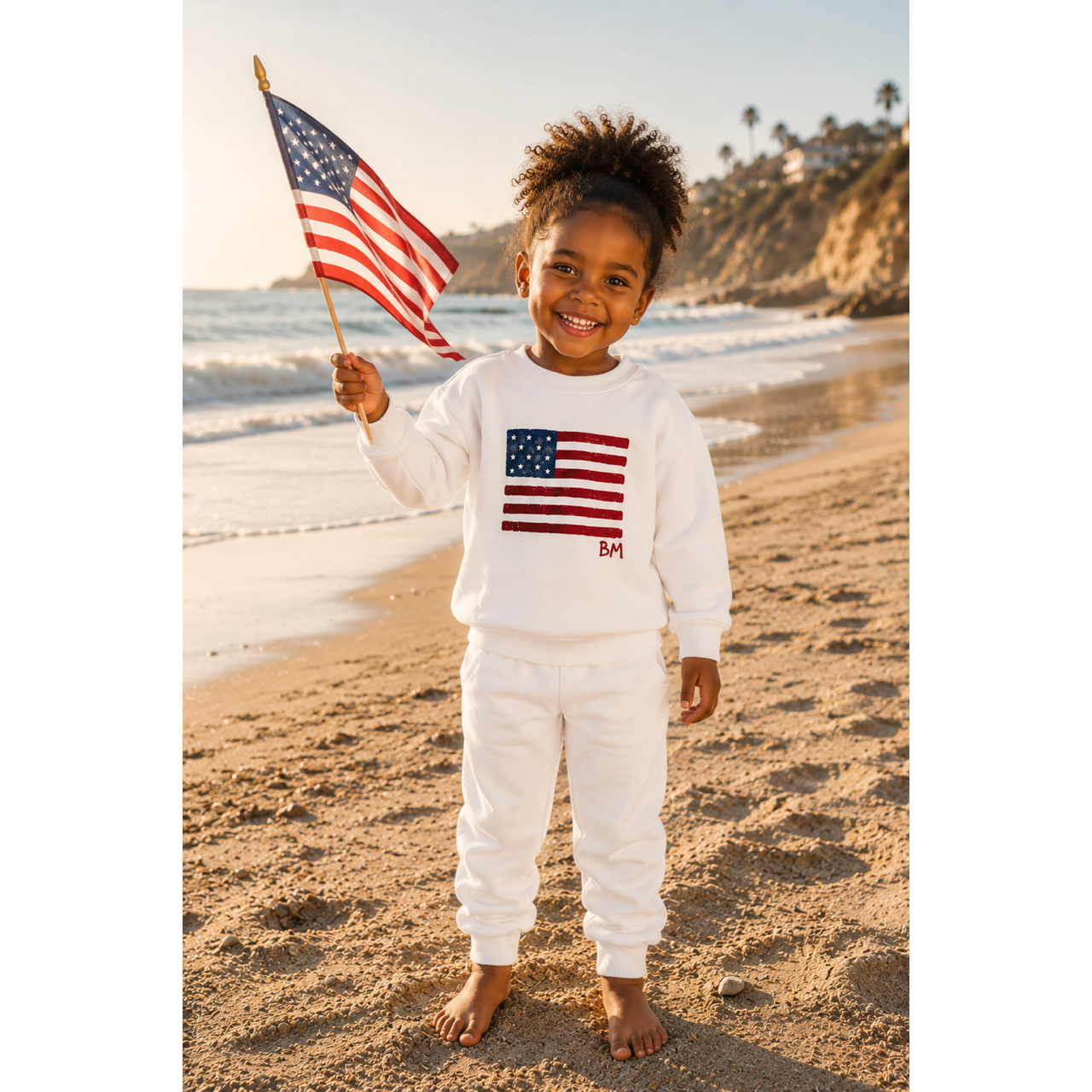 Organic Cloud Flag Pullover White