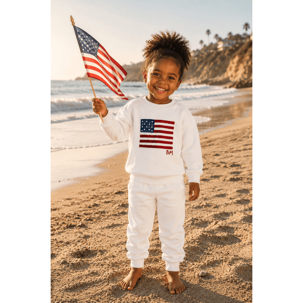 Organic Cloud Flag Pullover White