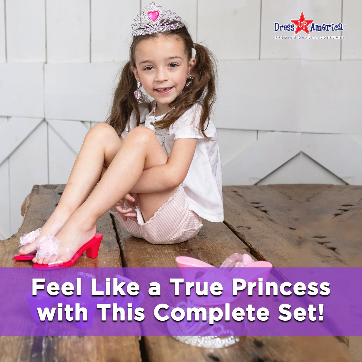 Princess Jewelry, Shoes And Tiara Set - Kids