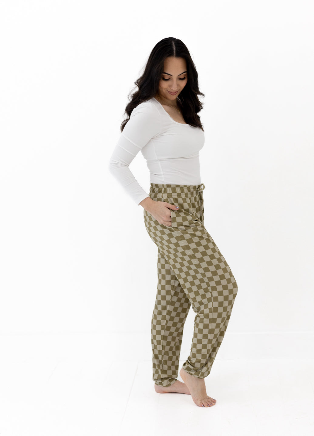 Sage Check | Adult Jogger