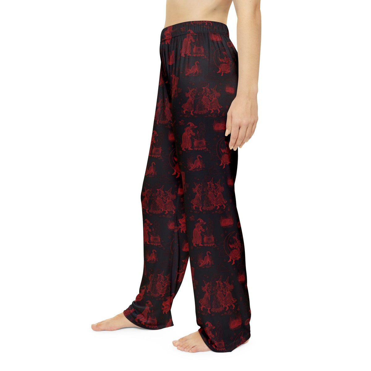 Witchy Toile In Pajama Pants In Black/red (adults)