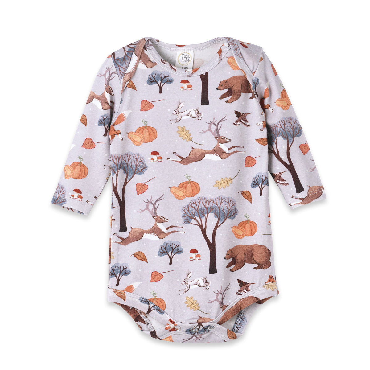 Forest Frolic Baby Bodysuit - Bamboo Autumn
