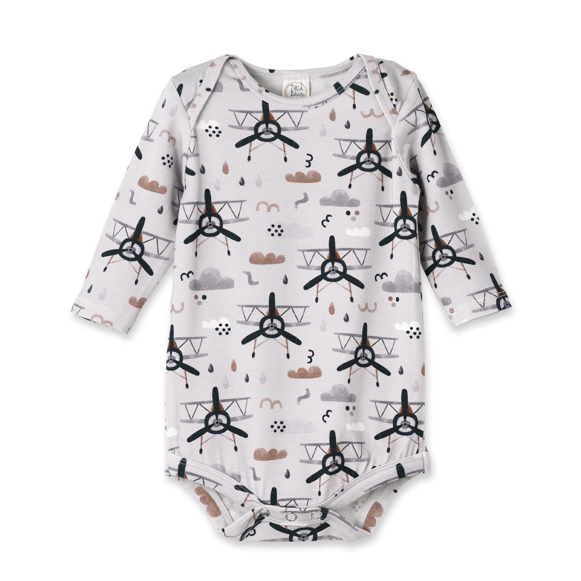 Airplane Baby Bodysuit - Bamboo Cotton Long Sleeve