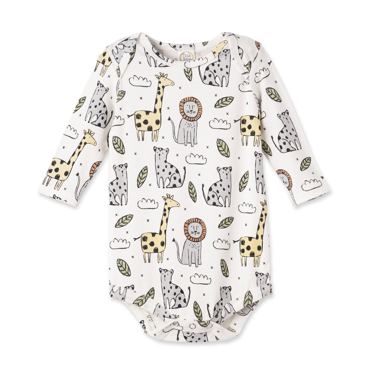 Safari Snuggles Bamboo Baby Bodysuit Jungle Animals